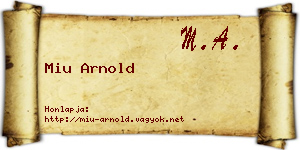 Miu Arnold névjegykártya